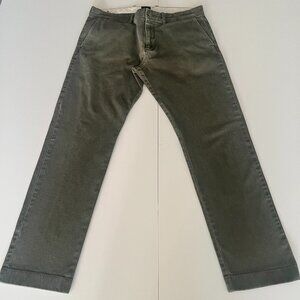 J Crew 484 Slim Fit Stretch Pants Mens 33x30 Green Flat Front Chino Preppy